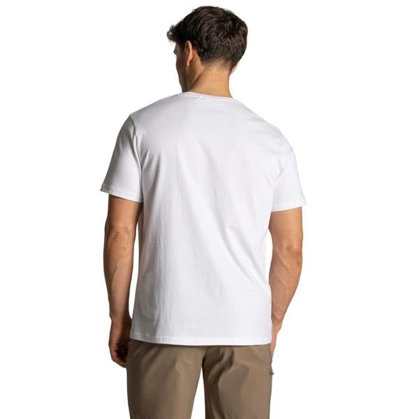 Craghoppers Mens National Trust Sabden Scenery Short-Sleeved T-Shirt - White - 