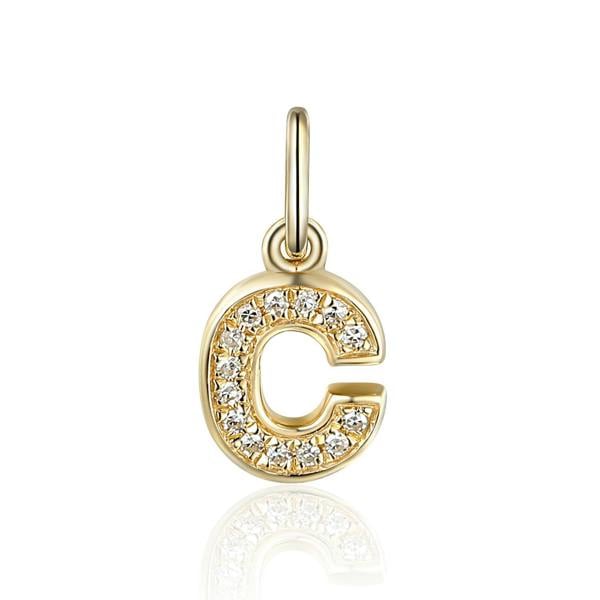 Sarah Layton Diamond Initial C Charm - 9ct Yellow Gold - NTCH-C-9YG