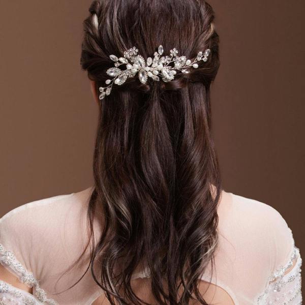 Gold Trip Marquise Crystal & Pearl Hair Comb