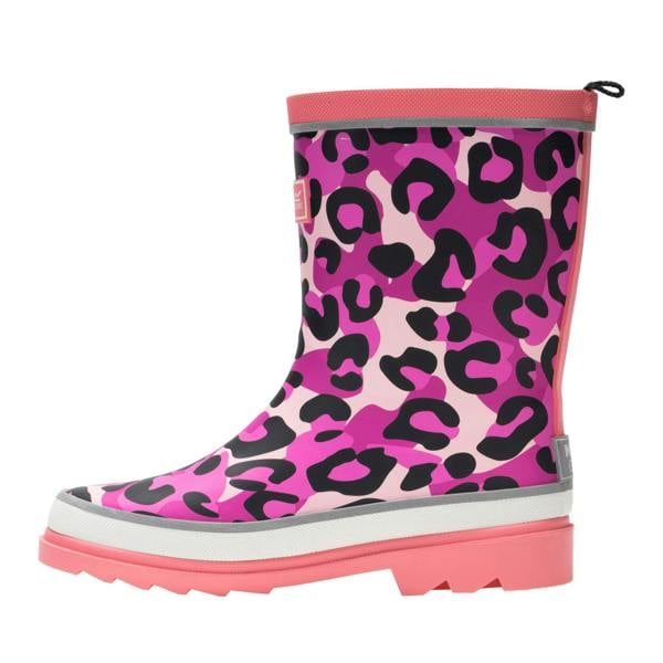 Regatta Childrens/Kids Mudplay III Leopard Print Wellington Boots - Pink Lemonade - 