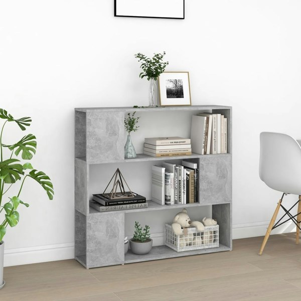 Berkfield Book Cabinet Room Divider Concrete Grey 100x24x94 cm