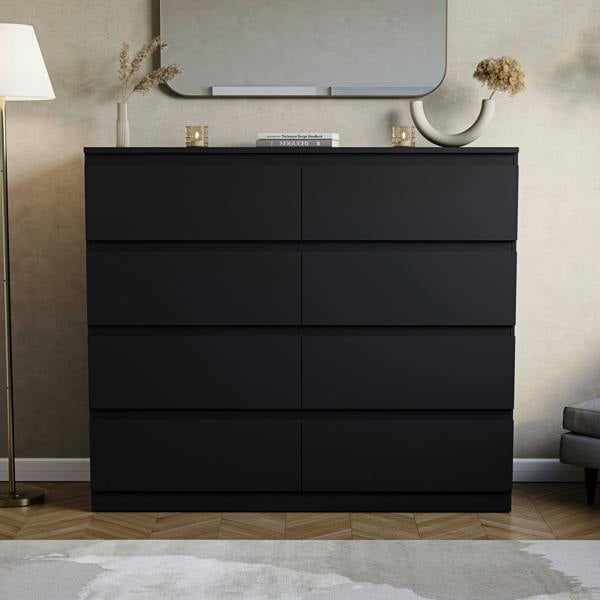 Vida Designs Denver 8 Drawer Chest, Black