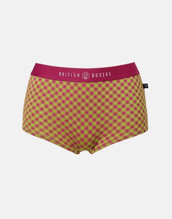 British Boxers Women's Bamboo Hipster Boxer Brief – Rhubarb Lattice Pie