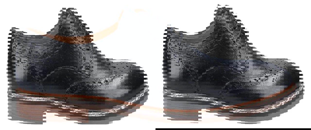 Hush Puppies Bryson Mens Wing Tip Brogue Smart Leather Lace Up Shoes