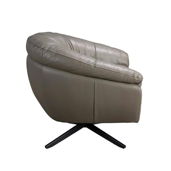 Angel Cerdá Grey Leather Swivel Armchair 5138