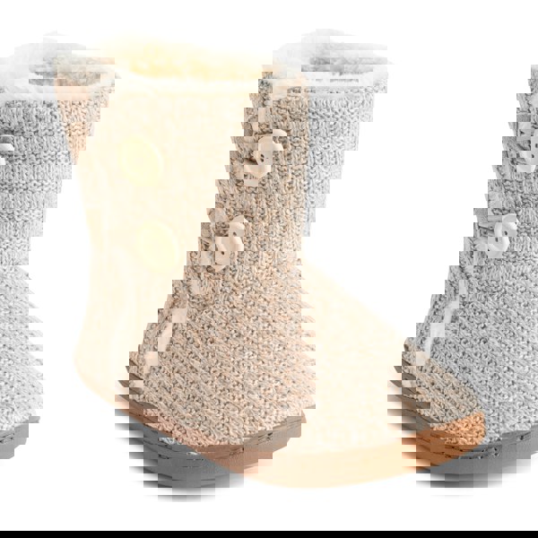 VIVA Polar Women's Memory Knitted Faux Fur Rubber Sole Winter Slippers