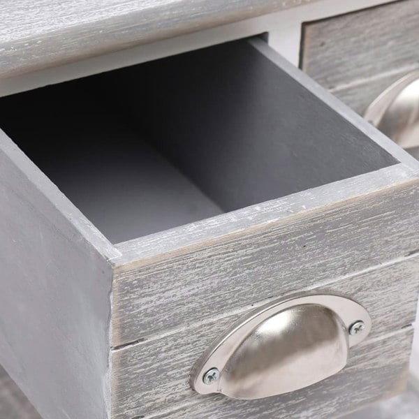 Berkfield Side Table Grey 40x40x40 cm Paulownia Wood