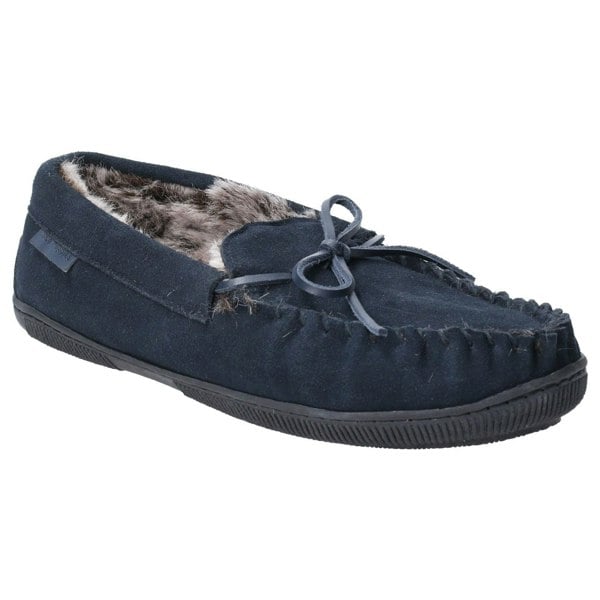 Hush Puppies Mens Ace Slip On Leather Slipper - Navy