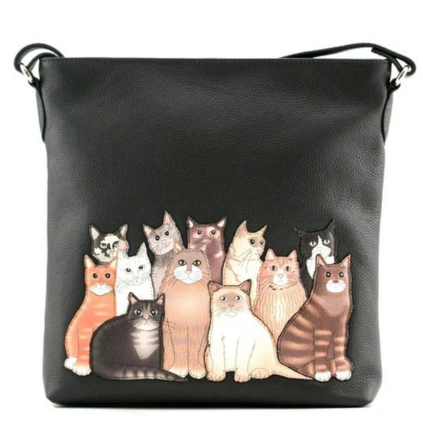 Mala Leather Meowfia Cats Crossbody Leather Bag