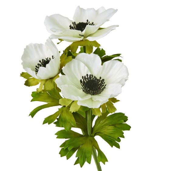 Wyld Haus Set of 3 Artificial Flowers White Anemone Sprays