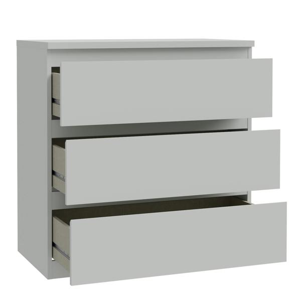 Edmore 3 Drawer Chest in Light Grey