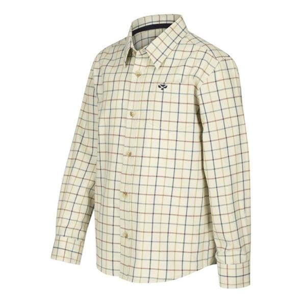 Hoggs of Fife Ambassador Tattersall shirt for kids, front view showing button-down design and classic country check for young outdoor wear