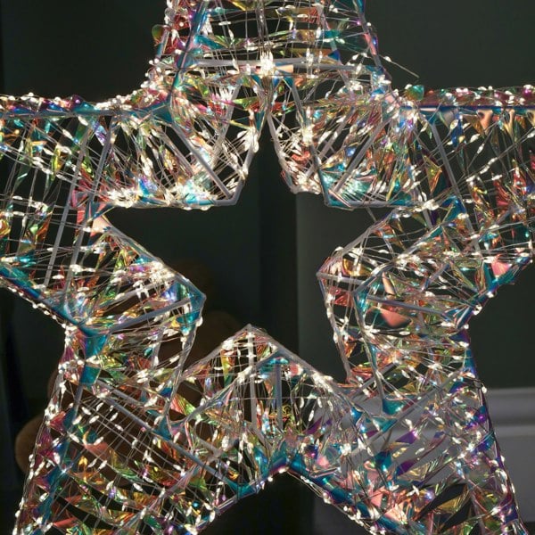 Samuel Alexander 60cm Light up Iridescent Shimmer Christmas Star with 1440 Warm White LEDs