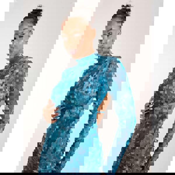 Pink Vanilla Graphic Floral High Neck Dress