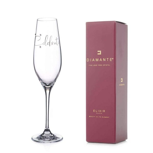 Diamante Celebrate Champagne Flute Adorned with Swarovski® Crystals