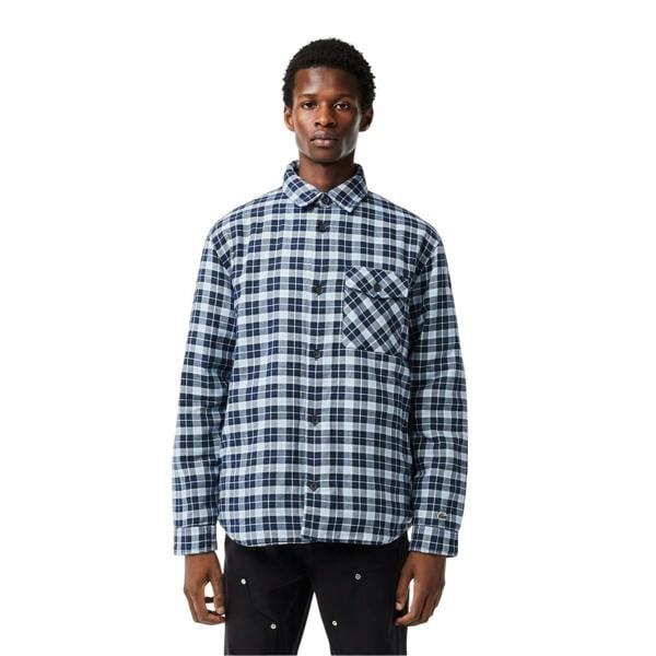 Lacoste Mens Checked Regular Long-Sleeved Shirt - Methyl Blue - 