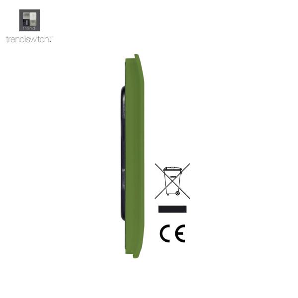 Trendi Switch Single Blanking Plate in Moss Green