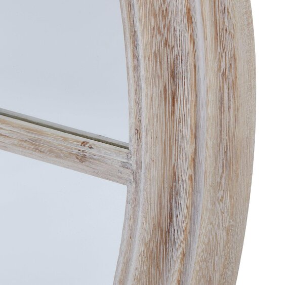 Wyld Haus White Washed Round Window Pane Wall Mirror