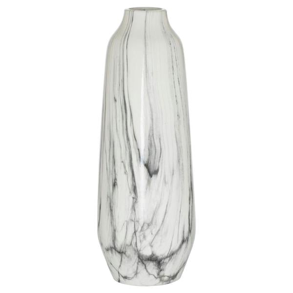 Hill Interiors Olpe Marble Vase - White/Grey - 