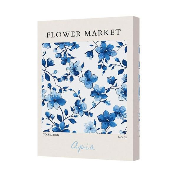 Benjamin Tate Design Flower Market Blue Floral Canvas Art Print No 38 Apia Collection