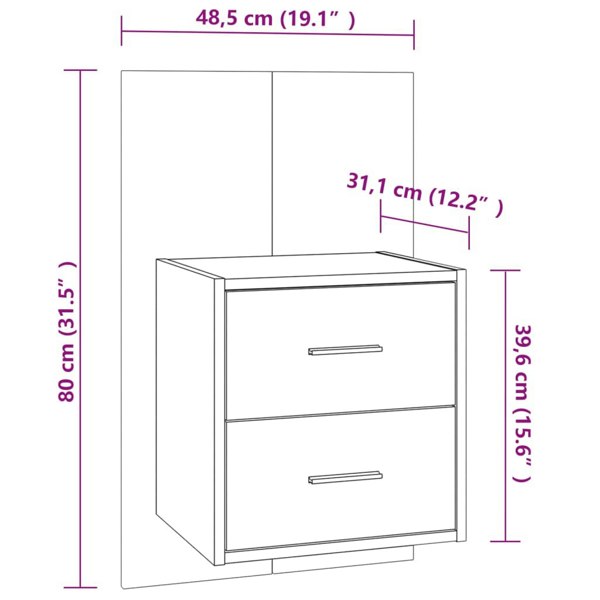 Berkfield Wall-mounted Bedside Cabinet High Gloss White