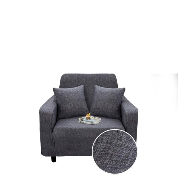 Anyhouz Anyseat 1 Seater Sofa Cover Plain Gray Style and Protection For Living Room Sofa Chair Elastic Stretchable Slipcover