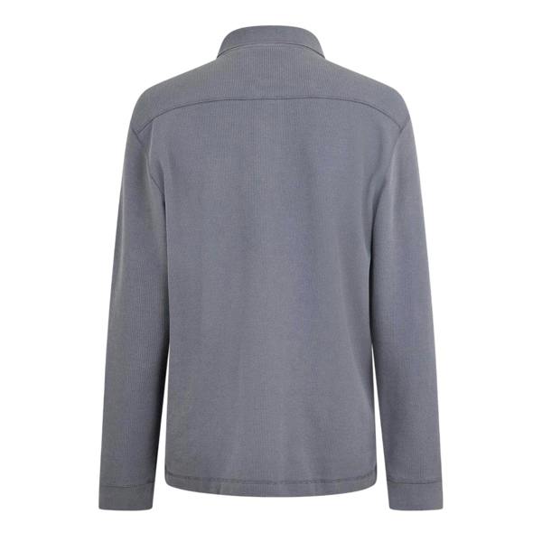 Boss Mens Collared Long-Sleeved Polo Shirt - Grey - 