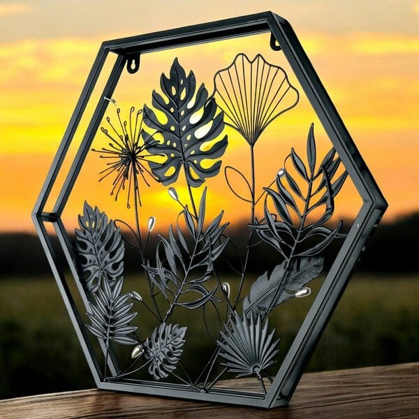 EDH Door Hardware Hexagonal Floral 3D Wall Décor