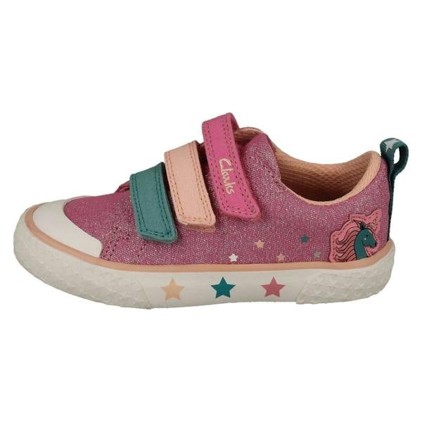 Clarks Childrens Clarks Animal Detailed Hook & Loop Canvas Shoes Foxing Play