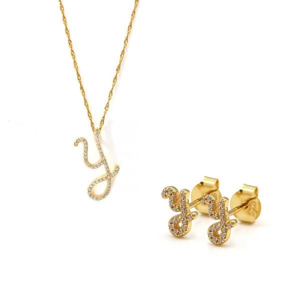 Say It With Luxe Initial Gift Set - Yellow Gold