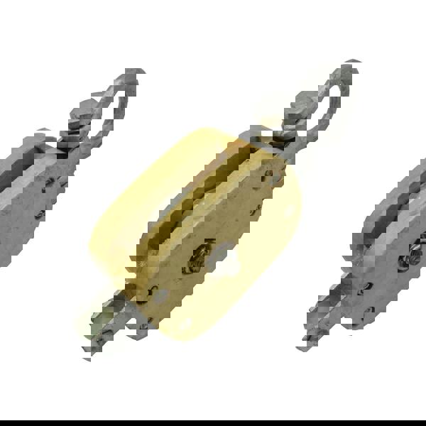 Wooden Pulley Block with Shackle 3" 0.2 Ton (Single Sheave Marine 200KG 0.2 Ton)