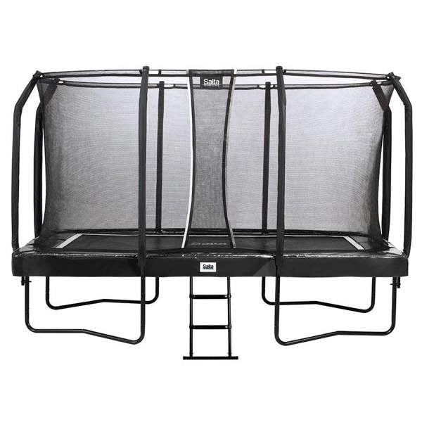14ft x 8ft Salta Black Rectangular First Class Trampoline with Enclosure (5376A)