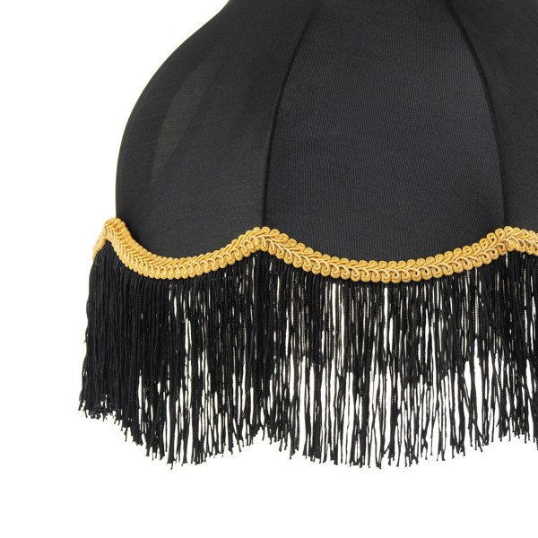 Classic Chic Victorian Style Lamp Shade in Black Elasticated Fabric Image 3