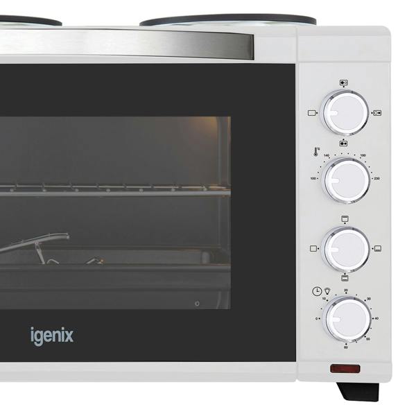 igenix 30L Mini Oven With Hotplates, White