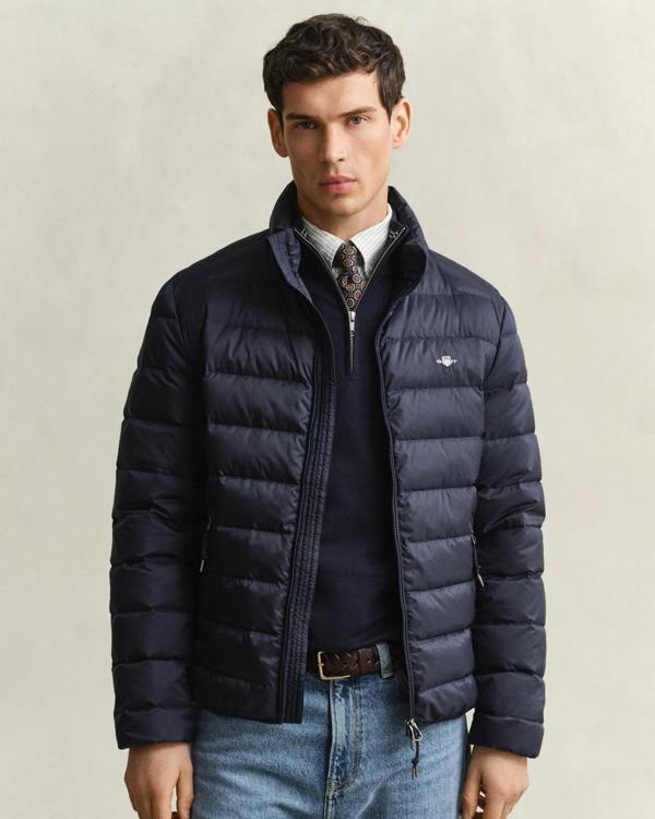 GANT Mens Light Down Jacket - 433 Evening Blue | CHO | Designer Mens Light Down Jackets