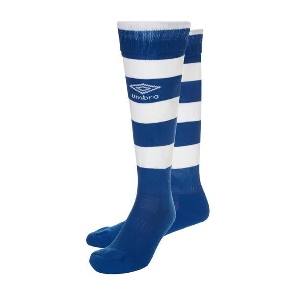 Umbro Mens Hooped Sock Leg - New Royal/White