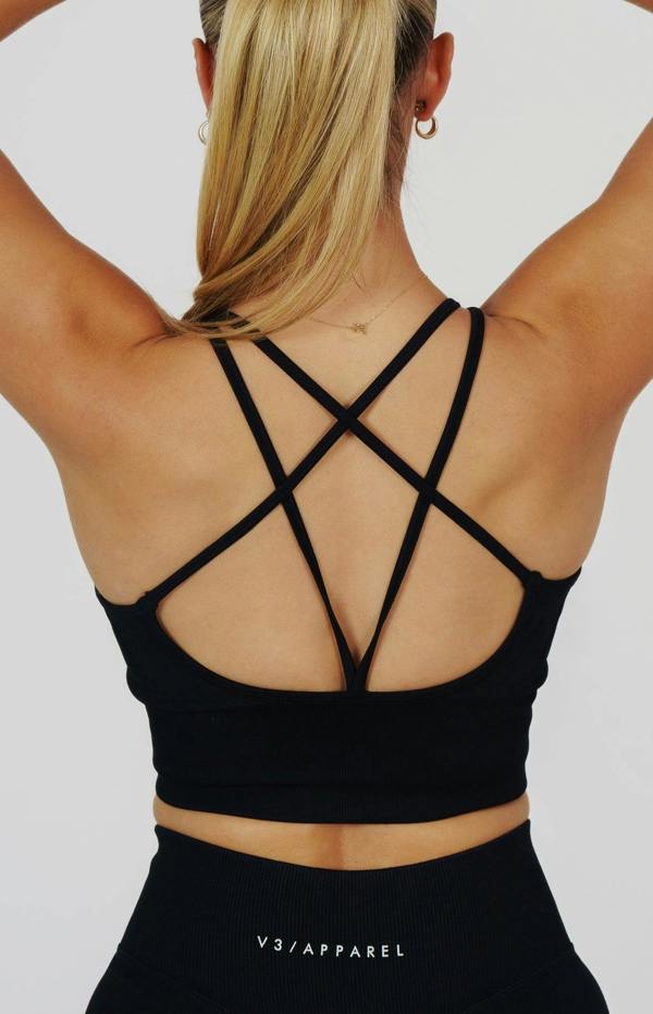 V3 Apparel Form Seamless Scrunch Leggings & Sports Bra Set - Black