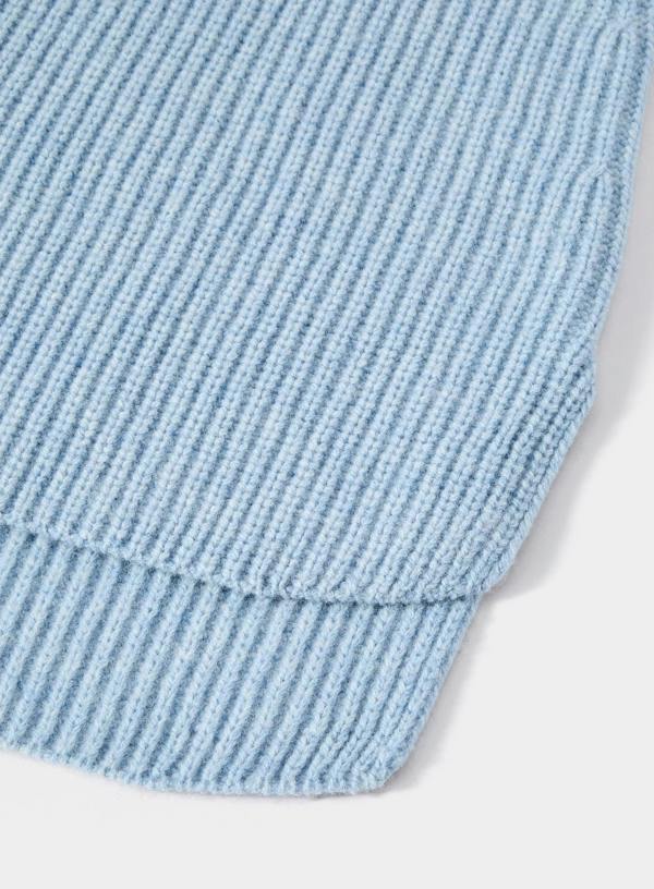Knitted Rib Vest - Blue
