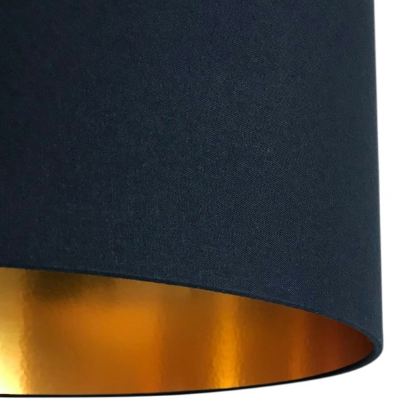 Deep Space Navy Handmade Lampshade with Gold Lining