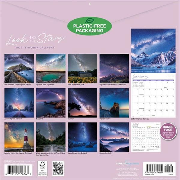 Look to the Stars Calendar 2027, Wall Calendars, Month To View, Natural World, Gift
