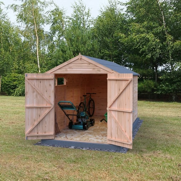 Shire 12x6 Langley double door security window apex shed 12mm shiplap interlock cladding