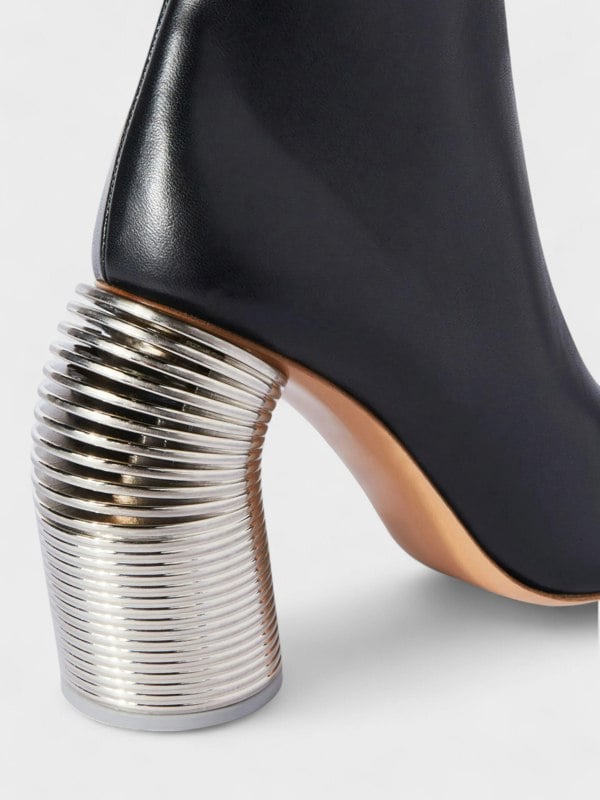 Off-White Spring Leather Ankle Boots