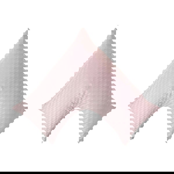 HOMESCAPES Silky 330 TC Egyptian Cotton Satin Stripe V Shaped Pillowcase