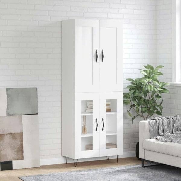 Berkfield Highboard White 69.5x34x180 cm Engineered Wood