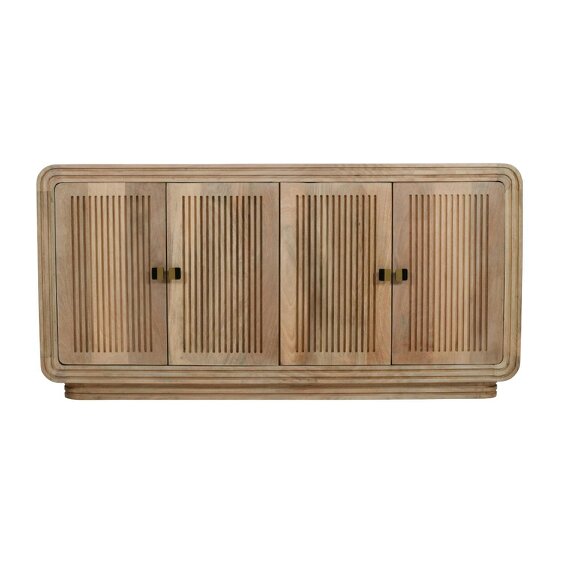Wyld Haus Arizona Carved Natural Mango Wood 4 Door Sideboard