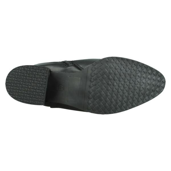 Spot On Ladies Spot On Mid Block Heel Ankle Boots with Back Strap F51239
