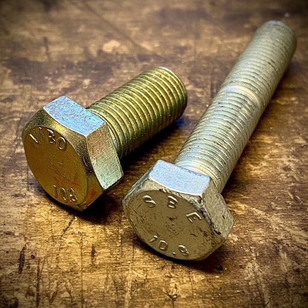Fixaball M10 M12x1.25 Fine Pitch Hex Bolt High Tensile 10.9 BZP DIN 960