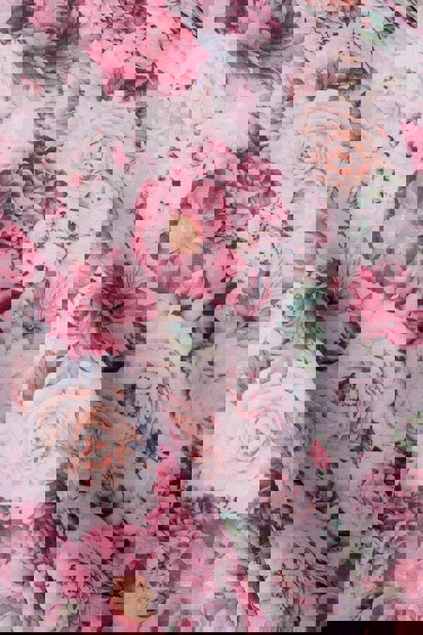 Floral Print A-Line Sweetheart Midi Dress - Blush Pink DR4635