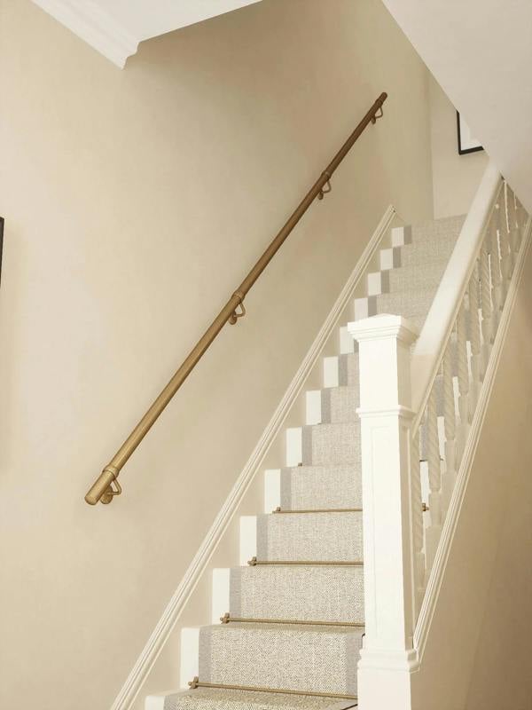 Loxley Antique Brass Straight Flight Handrail — Handrails Direct 40mm Handrail Straight Run — by Handrails Direct, Straight Flight