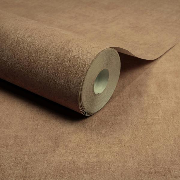 Grandeco Annabella Distressed Limewash Plaster Textured Wallpaper, Brown Plaster